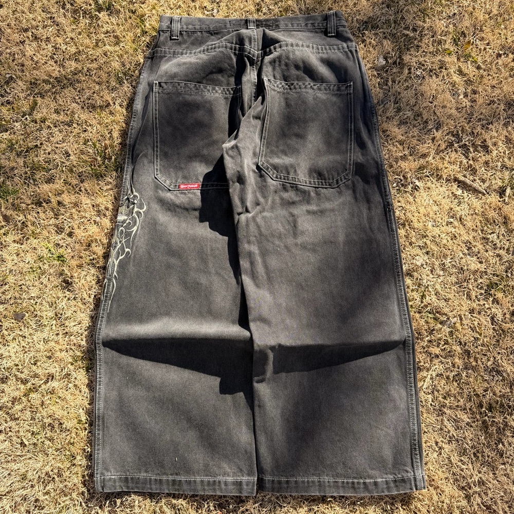 Men's Black Jeans with Embroidered Design - Picture 6 of 6